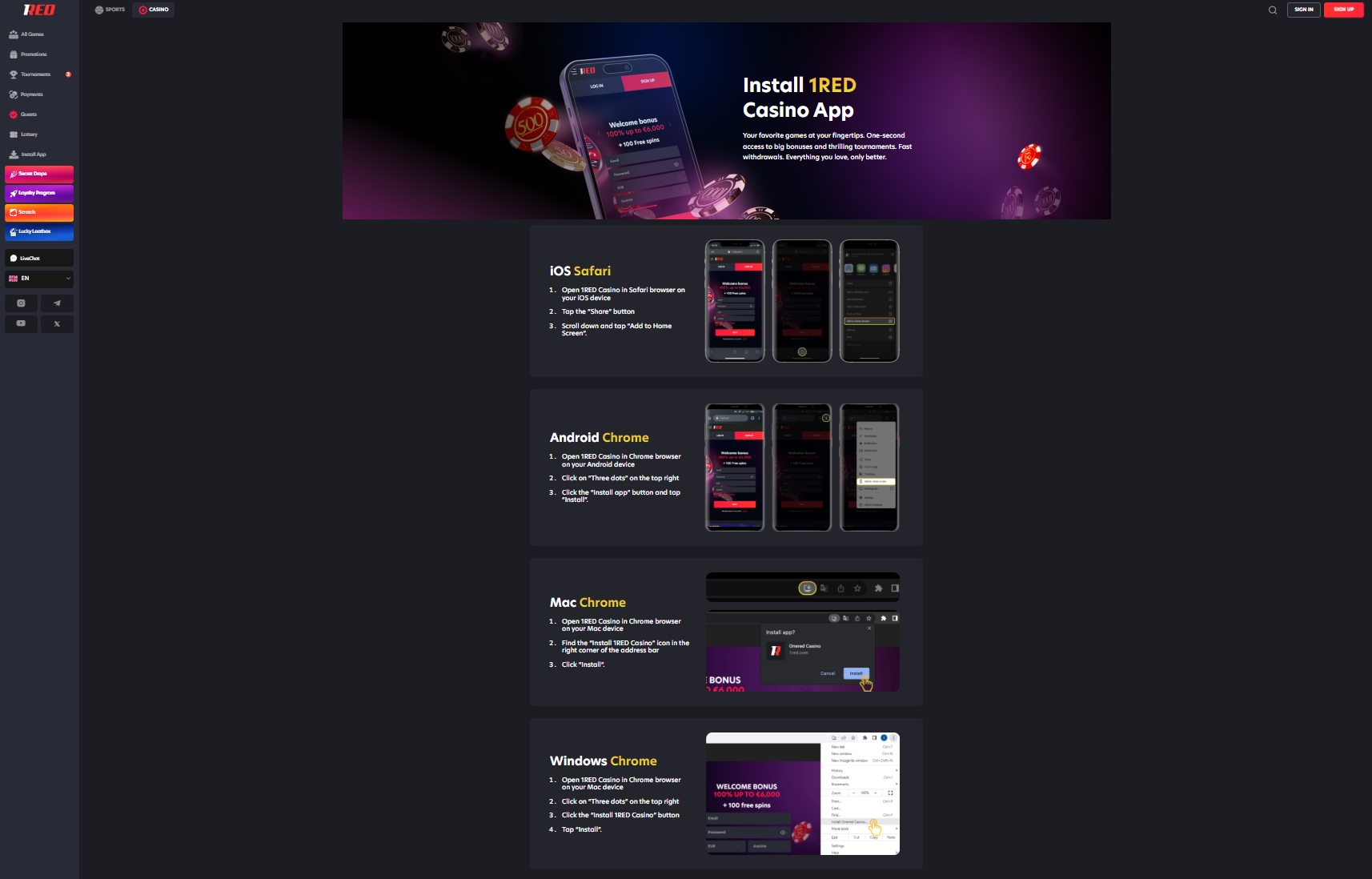 app 1Red casino